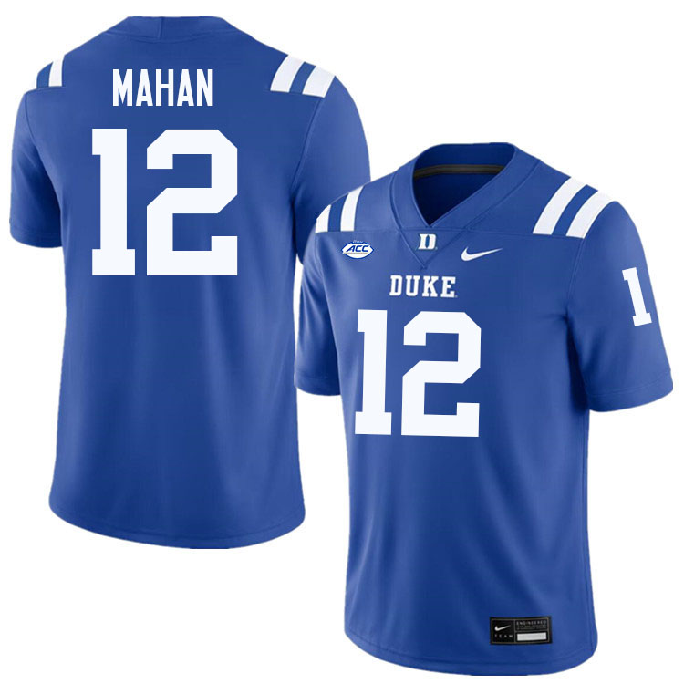 Duke Blue Devils #12 Dan Mahan College Football Jersey Stitched-Blue